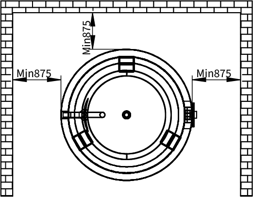 MIT 166 – detail osadenia pri stene